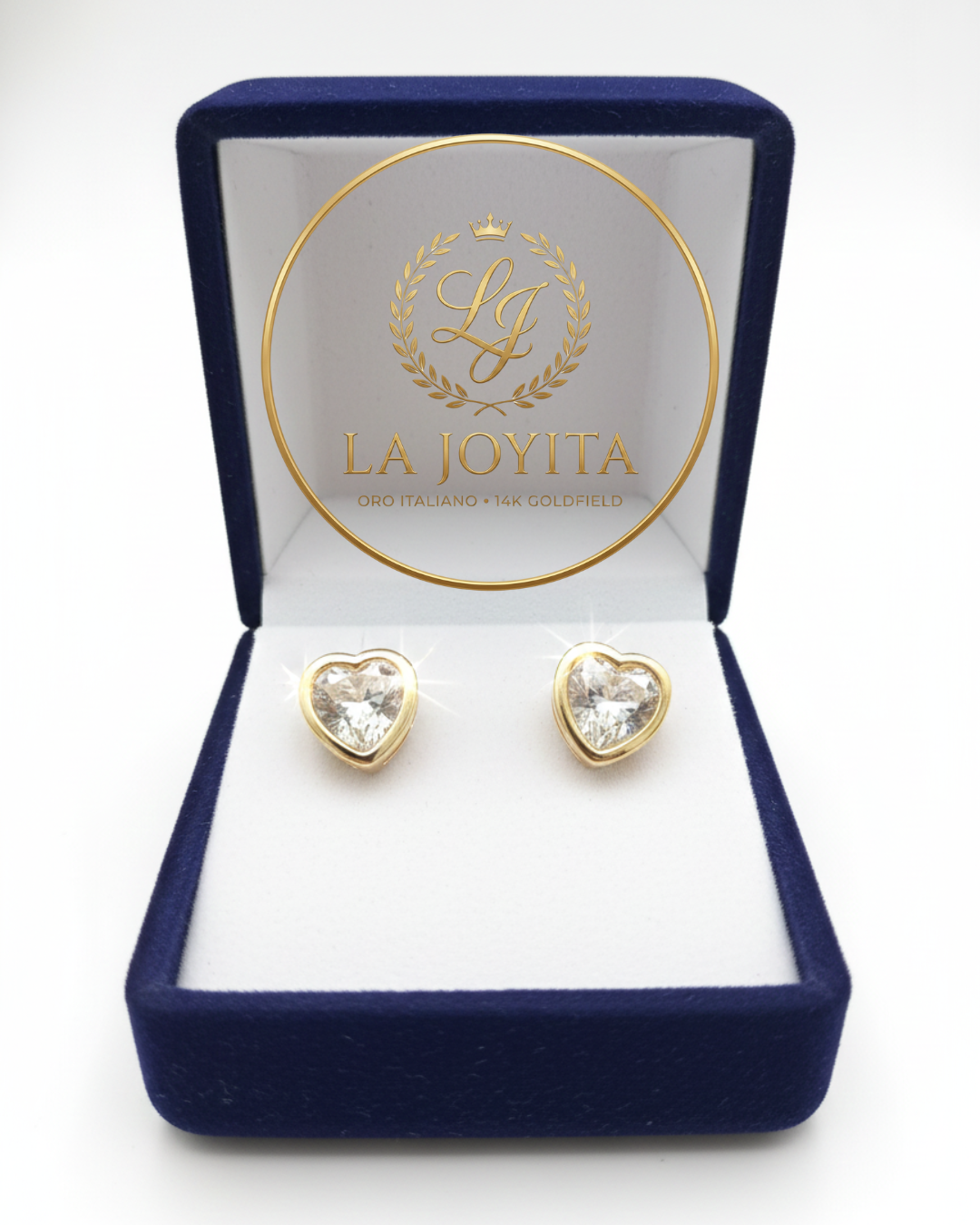 Aros Punto de Luz Corazón - Oro 14K Goldfilled