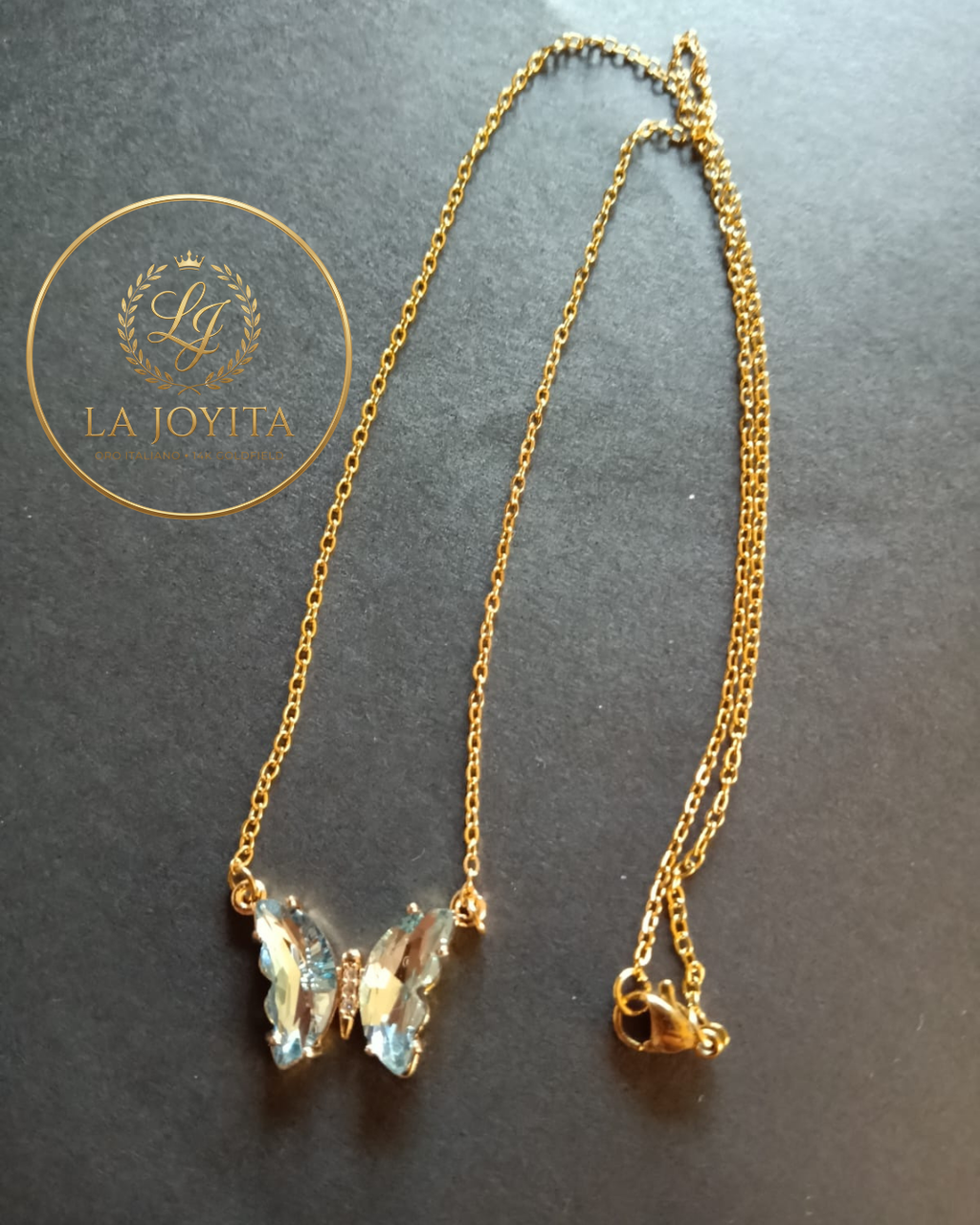 Colgante Mariposa con Cadena Oro Italiano 14K