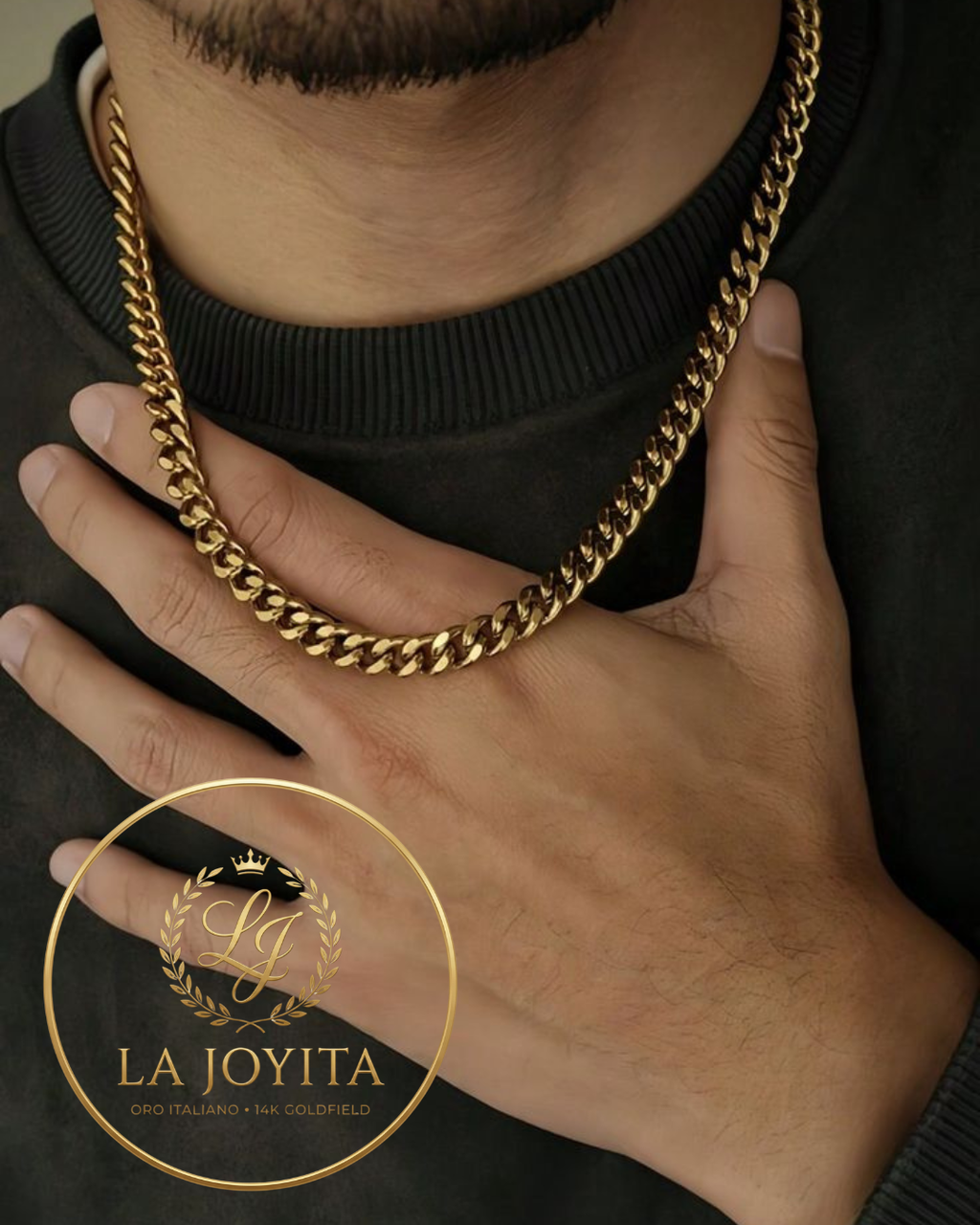 Cadena Grumet Facetada Oro 14K - Acabado Diamantado HOMBRE