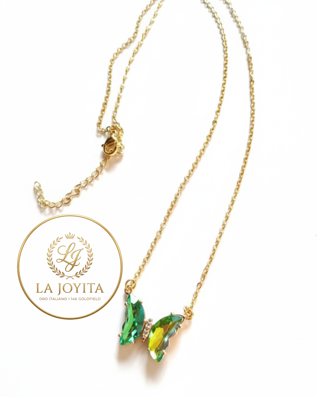 Colgante Mariposa con Cadena Oro Italiano 14K