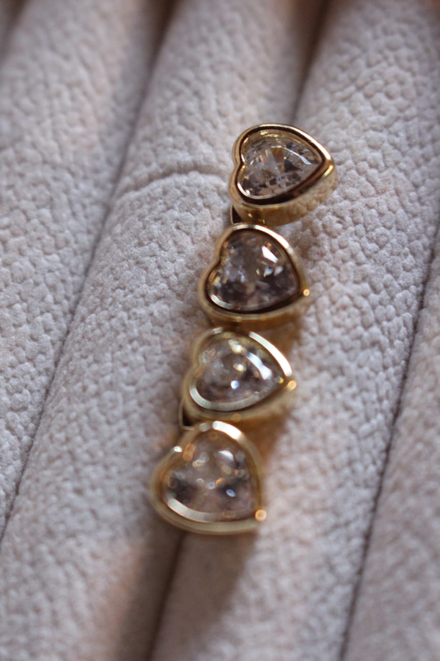 Aros Punto de Luz Corazón - Oro 14K Goldfilled